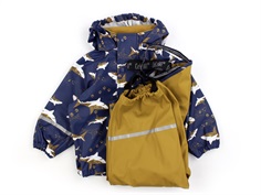 CeLaVi buckthorn brown rainwear pants and jacket sharks